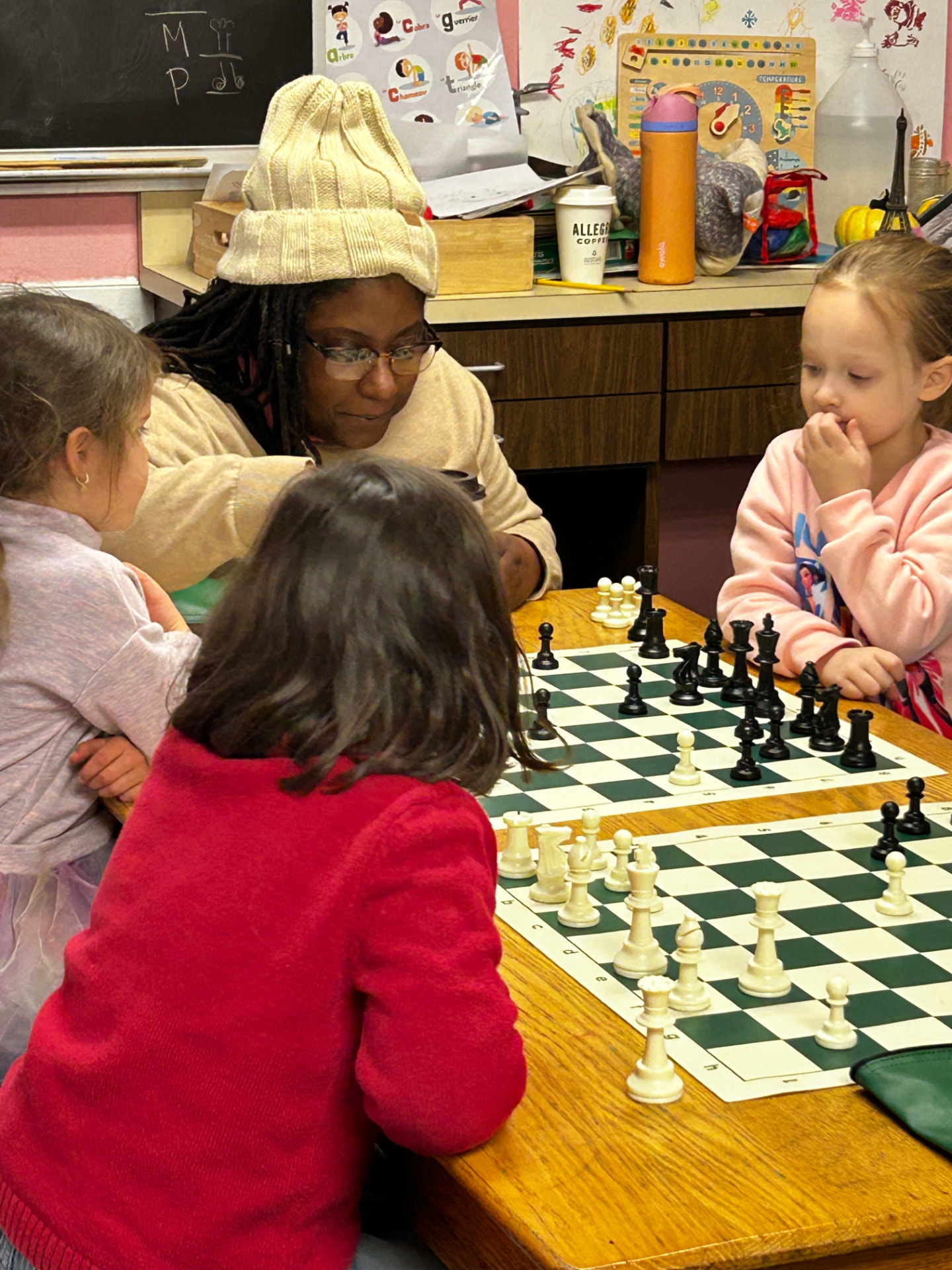 Students at a school chess session